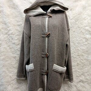 Geiger Collection Women's Austrian Pure New Wool Gray Buttons Up Coat Size 44